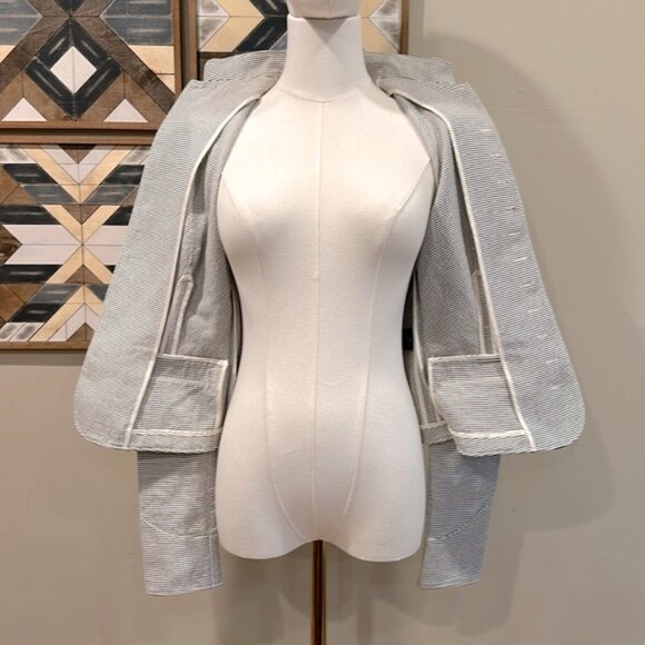 Ralph Lauren Cotton Striped Blazer Jacket sz 2 - Picture 6 of 8